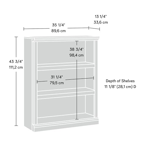 Image of Sauder Miscellaneous Storage 3-Shelf Display Bookcase, Pacific Maple Finish