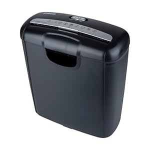 Pavo – Premium documentversnipperaar tot 6 vellen, bandsnijder, creditcardvernietiger met papierbak, 10 l, zwart, 8029310