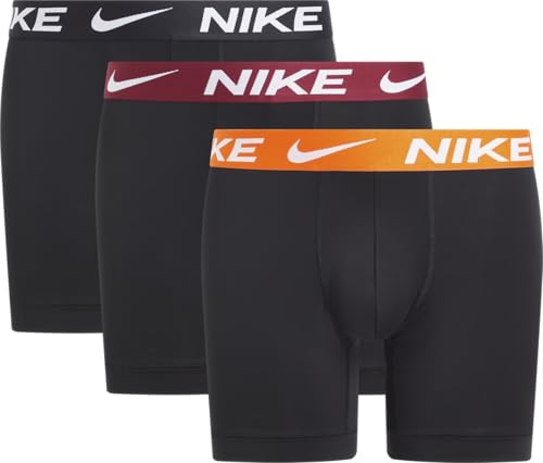 Nike Boxer Brief 3PK Ropa Interior, Blk-Safety Orange/Team Red/Blk, L Hombre