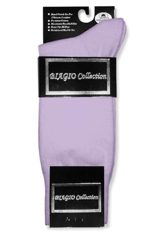 1 Pair of Biagio Solid LAVENDER Light PURPLE Color Men's COTTON Dress SOCKS2