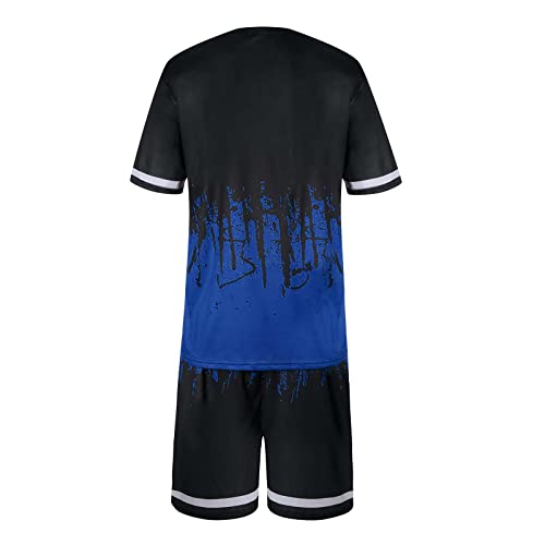 Usnsm Outfits For Men,Men's Short Sets Outfits 2 Piece Summer Tracksuit Short Sleeve Shirt Shorts Set Sport Suit #TOP2