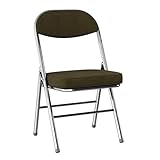 Silla de comedor plegable con marco de metal con tela de pana acolchada, asiento de sala de conferencias, sillas de jardín sin reposabrazos, cómoda silla de escritorio de oficina
