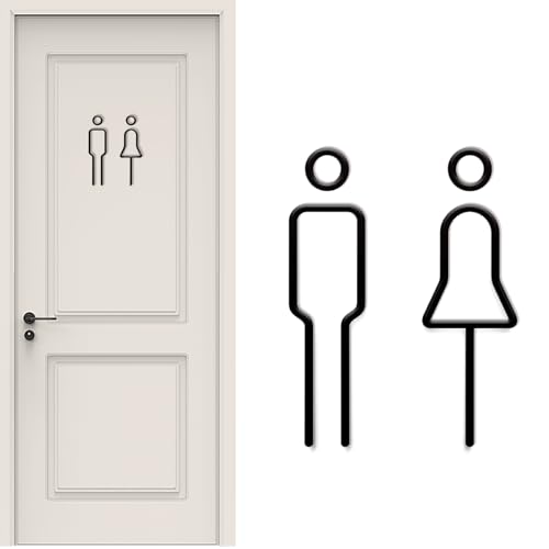 Modernes Gäste WC Schild selbstklebend,Acryl Toiletten Schild WC Aufkleber...