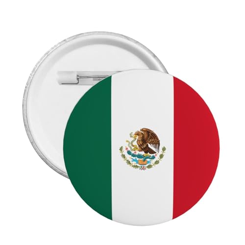 1 insignia redonda, insignias de pin de bandera mexicana para club, empresa, decoración personal, 5.9 cm