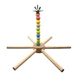 Jouet balançoire moulin à vent : fabriqué à partir de matériau en bois offrant une structure de jeu attrayante pour les oiseaux de compagnie adaptée pour les cages ou les volières tout en gardant un langage descriptif et non répétitif tout au long des points du produit