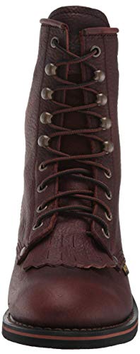Ad Tec 6 in Sweet little Kids Premium Packers Grain Tumble Leather Cowboy Boots, Brown - Oil Resistant, Soft Toe, Cushioned Insole2