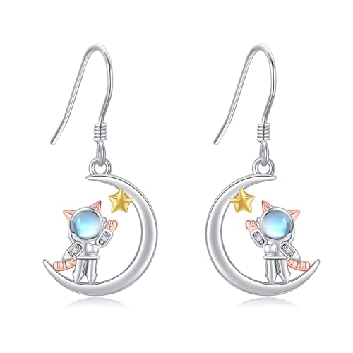 Moon Earring 925 Sterling Silver Astronaut/Cat/Penguin Earring Astronaut/Cat/Penguin Jewelry for Women