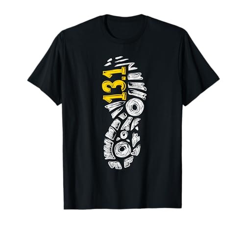 Half Marathon Runner Shirt Marathoner Gift 13.1 Shoe Imprint...