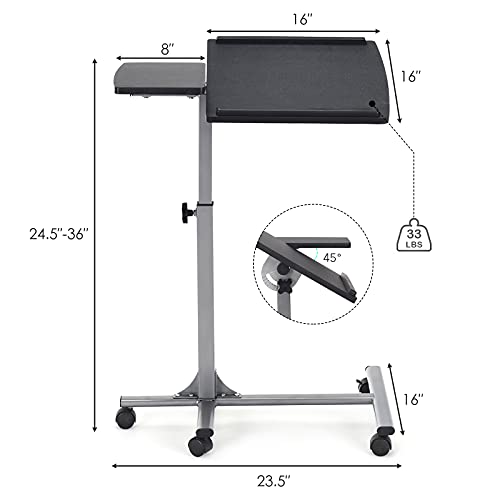 Base móvil ajustable para laptop COSTWAY negra miniatura 3