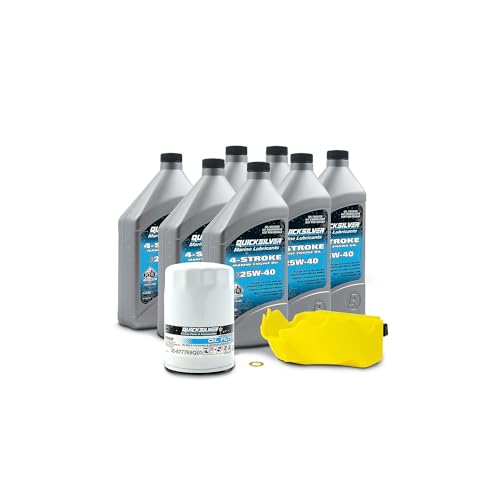 Quicksilver 25W-40 Oil Change Kit for 200hp Through 400hp 4-Stroke Mercury L6 Verado outboards