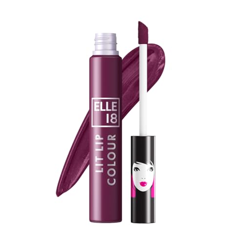 Elle 18 Lit Lip, Matte Finish, Sangria Blanca, 16 hrs Long Lasting Liquid Lipstick, Smudge and Transfer Proof Lipstick, One-stroke application, Quick Drying | 5.6 ml