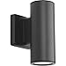 Progress Lighting Cylinders Collection 3" LED Modern Outdoor Small Up/Down Wall Lantern Light Graphite, Black