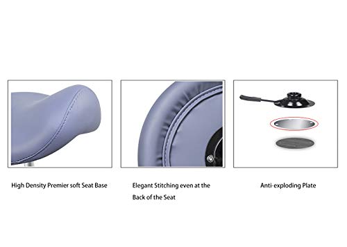 Grace&Grace Professional Saddle Stool Series Hydraulic Swivel Comfortable Ergonomic Rolling Stool With Wheels Heavy Duty Metal Base For Clinic Dentist Spa Massage Salons Studio (With Casters, Purple) #TOP2