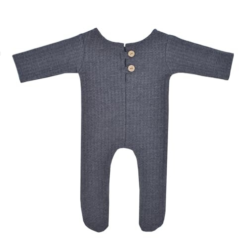 Kalttoy Mono de punto suave para fotos de bebé de 0 a 3 meses, para sesiones de fotos de recién nacidos, accesorios de fotografía para recién nacidos, para niños y niñas, gris oscuro