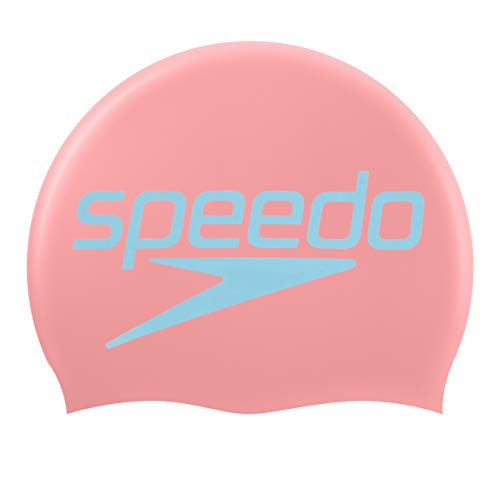 Speedo Junior Reversible Slogan Bonnet de bain, Bleu/Jade/Noir, Taille unique thumbnail