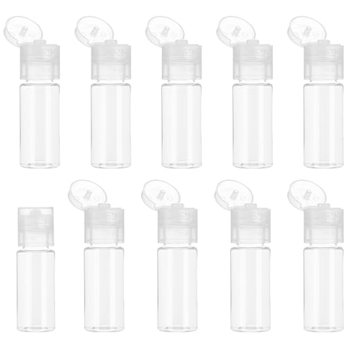 SHENLIU 12 Pcs 15ml Transparent Flip Top Travel Squeeze Bottles, Reusable Cosmetic Containers for Shampoo, Shower Gel, Lotion