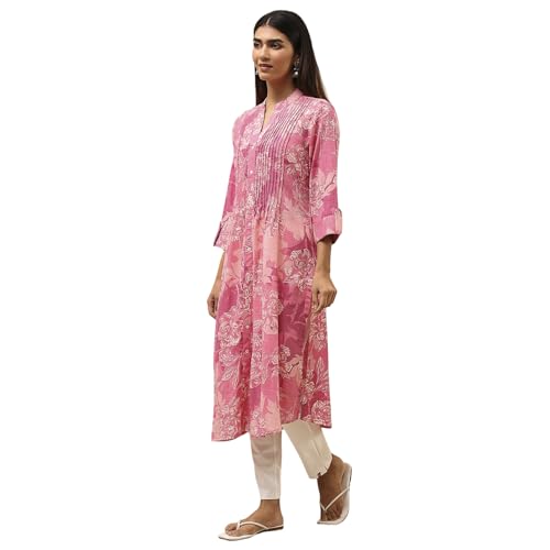 Image of BIBA Women Straight Fit Rayon Kurta