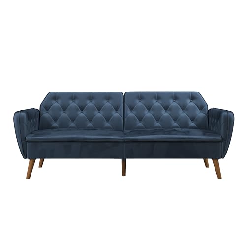 Novogratz Tallulah Memory Foam Futon, Blue Velvet