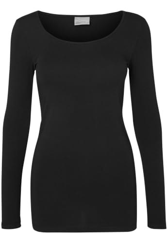 VERO MODA Damen Vmmaxi My Soft Long U-Neck Noos Langarmshirt, Schwarz, XXL EU – Ansicht 4