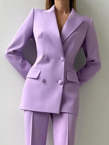 Women's Suits 3 Piece Set Business Spaghetti Strap Pants Suits for Women 4 Button V Neck Suit for Work3