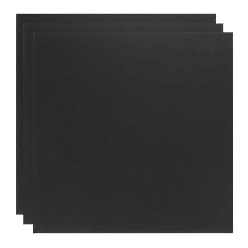 Image of ABS Plastic Sheet 12 x 12 Inch,Flexible Plastic Sheets 1 /12 Inch Thick Thermoplastic Sheet with Leather Texture Black for DIY Crafts Decors 3Pcs