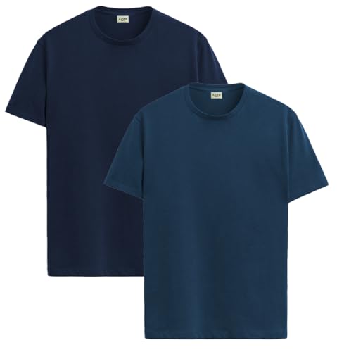 Image of ADRO Men's Cotton Regular Fit Combo Plain Solid T-Shirt Pack of 2