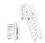 Wall Mounted Aluminum Attic Ladder, 12 Steps 1000lbs Telescoping Attic Ladder Pull Down System, 3.4M/11.15Ft Pull Down Attic Ladder for Stairs, Attic Stairs Pull Down Ladder for Garages Roofs (White)
