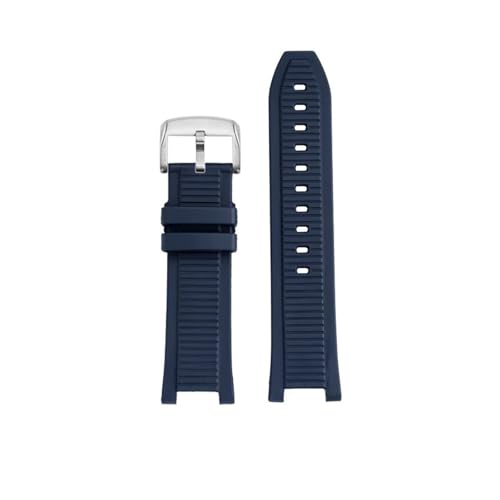 [ł] Compatible With TISSOT 1853 T-Race Series T141.417A T141.427 Silicone Sports Watchband T141 Men 24mm(Blue silver buckle)