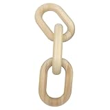 Decoración de eslabones de cadena de madera de 3 anillos, color madera natural, diseño elegante curvado, bueno para cafetería, hogar, dormitorio, incluso decoración multiestilo