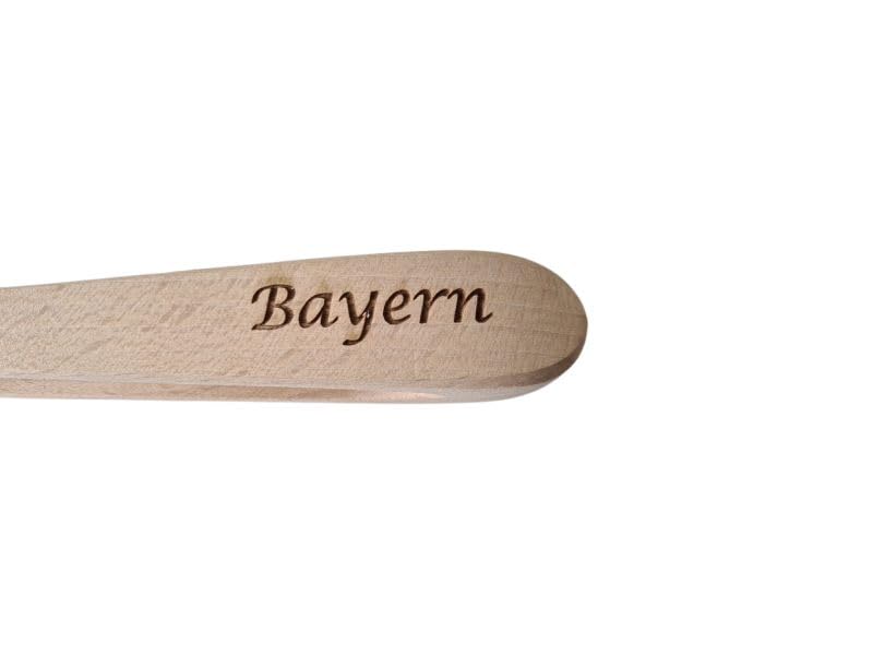 MUSIKLÖFFEL – Handgefertigt aus Klangholz, 28 cm – Das Original Rhythmusinstrument für Volksmusik – Leicht spielbar – Große Ausführung – Mit Brandmotiv „Bayern“ – Zusammenhängend