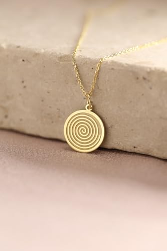 Collier en argent 925 spirale géométrique 24 mm et sa chaîne de 45 cm - 2