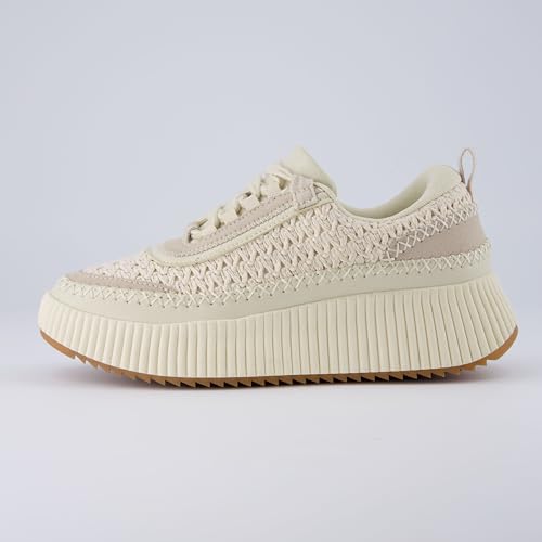 CUSHIONAIRE Women's Loop Lace up Woven Platform Sneaker +Comfort Foam, Wide Widths Available2