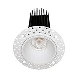 Perlglow 2 inch Trimless Round White Downlight Luminaire, High-Output, LED Recessed Light Fixtures Dimmable 14W=120W, 1000 Lumens, CRI 90+, IC Rated, 5CCT Selectable 2700K|3000K|3500K|4100K|5000K