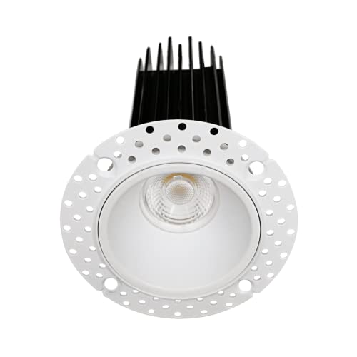 Perlglow 2 inch Trimless Round White Downlight Luminaire, High-Output, LED Recessed Light Fixtures Dimmable 14W=120W, 1000 Lumens, CRI 90+, IC Rated, 5CCT Selectable 2700K|3000K|3500K|4100K|5000K