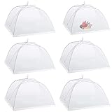 Camkey 6 Pack Dome Screen Mesh Food and Plant Covers，Reusable 17' Large Pop-Up Mesh Food Cover...