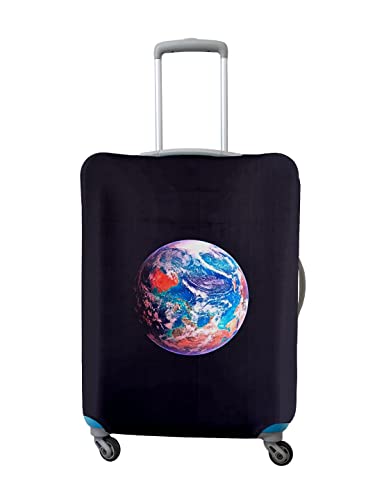 Image of Cortina Eco-Friendly Abstract Print Luggage Protective Cover | Large | Fits 26-30 Inch Luggage | Polyester-Spandex | 72cm (28 inch) | Travel Suitcase Protectors | Anti Scratch | Pack of 1 | Black 2