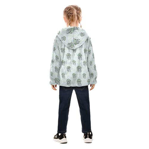 Jellyfish Toddler Fleece Jacket Baby Girls Hooded Zipper Long Sleeve Thick Warm Outerwear 3-10 Years4
