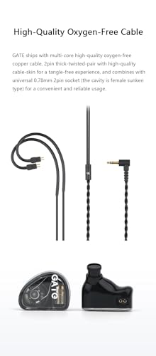 Image of Fanmusic TRUTHEAR GATE Cost-Effective Dynamic Driver in-Ear Headphone with 0.78 2Pin Cable (White, with mic)