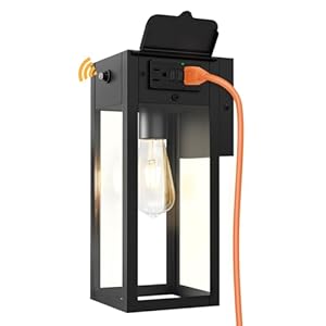 Dusk to dawn outdoor light fixtures wall mount outdoor porch lights with gfci outlet dusk to dawn outdoor lighting for doorway garage black 1 pack  urban country home decor