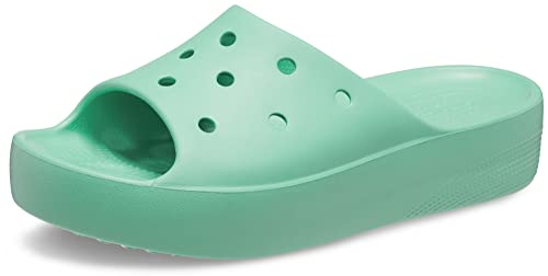 Crocs Klassische Damen-Slide | Plateau-Sandalen, Jadestein, 40 EU