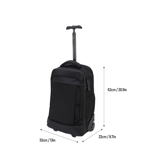 Sac à dos de voyage imperméable à roues avec serrure noire - 3