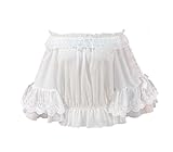 Smiling Angel Chiffon Ruffle Lace Sweet Half Sleeve Off Shoulder Victorian Lolita White/Apricot/Black Blouse (US, Alpha, One Size, Regular, Regular, White A)
