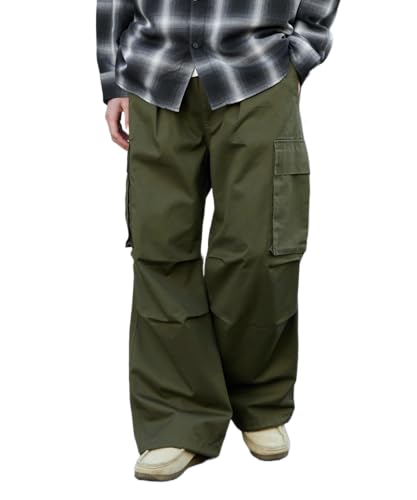 [ウィゴー] 男女兼用 ワイド カーゴパンツ ワイドパンツ ズボン イージーパンツ ボトムス パンツ 服 ワークパンツ アウトドア ストリート ギフト プレゼント 春服 夏服 春 夏 秋 冬 通年 メンズ M カーキ