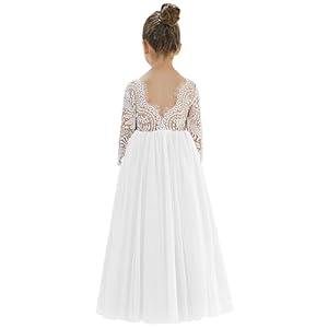 2Bunnies Girl Peony Lace Back A-Line Straight Tutu Tulle Party Flower Girl Dress