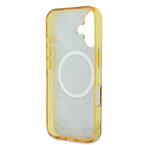Coque pour iPhone 16 Guess IML Pivoine sur fond 4G MagSafe GUHMP16SH4PYEEW - vue 7