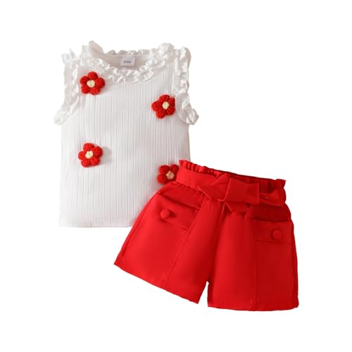Conjunto estival para niñas con acabados de alta costura y detalles de volantes
