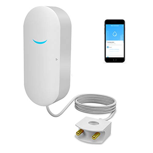 WiFi Water Sensor , Smart Water Leak Detector, Tuya APP Free Remote Monitoring of Leaks, App Alerts,Remote Notification for Laundry, Basement, Kitchen, Bathroom, Closet