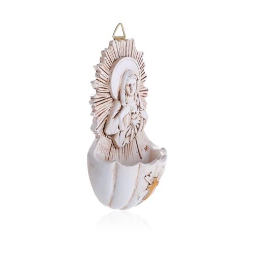 komi sacred heart of mary holy water font resin catholic holy water font for entrance home wall hanging religious gifts