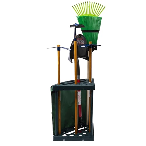 Range outils d'angle de jardin avec roues pour un rangement mobile - 6
