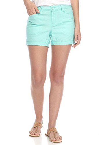 Crown & Ivy Women's Linen Shorts (4, Mint Cielo)
